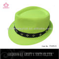 Sombrero de neón verde fedora sombrero con remache tamaño estándar para adultos